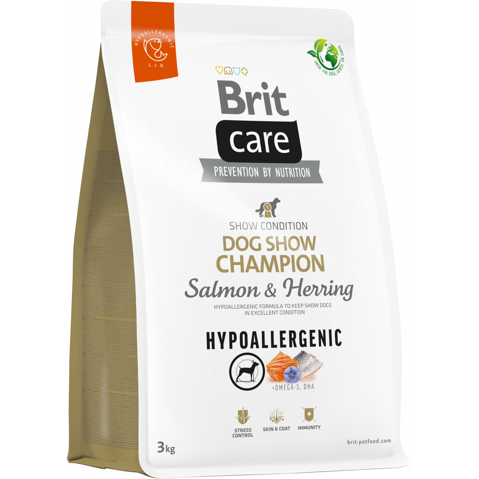 Сухой корм для собак Brit Care Dog Hypoallergenic Dog Show Champion с лососем и селедкой 12 кг (8595602559107)