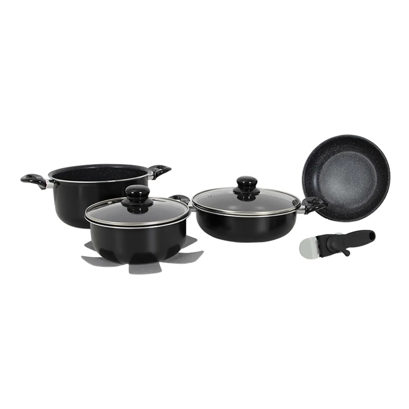 Набор посуды Gimex Cookware Set induction 7 предметів Black (6977222)