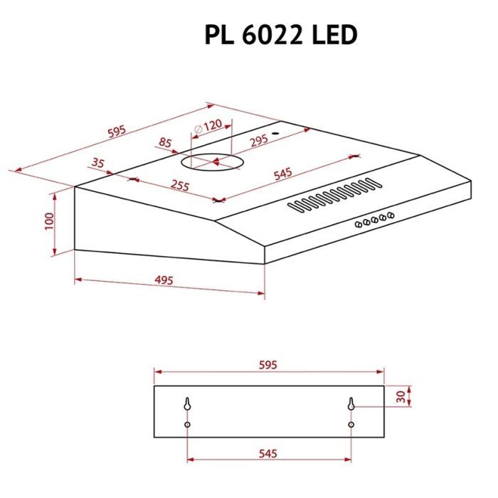 Витяжка кухонна Perfelli PL 6022 BL LED зображення 10