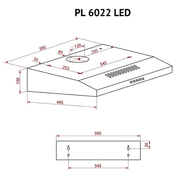 Вытяжка кухонная Perfelli PL 6022 BL LED изображение 10
