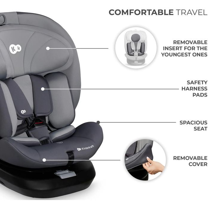 Автокресло Kinderkraft i-Grow i-Size Grey (KCIGRO00GRY0000) (5902533923663) изображение 12