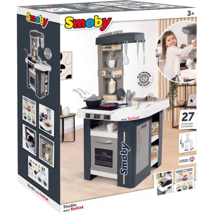 Игровой набор Smoby Интерактивная кухня Тефаль Студио Френч с аксессуарами Графитовая (311056) изображение 2