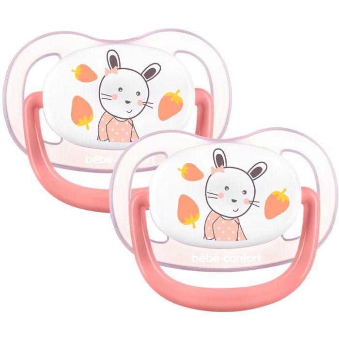 Пустушка Bebe Confort Physio Air, 2 шт, 6/18 міс (рожева з жовтим) (3104201920)