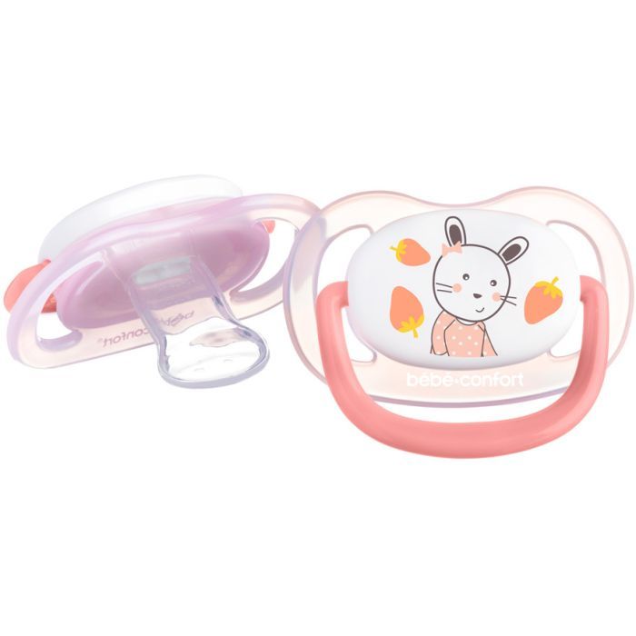Пустушка Bebe Confort Physio Air, 2 шт, 6/18 міс (рожева з жовтим) (3104201920) зображення 2