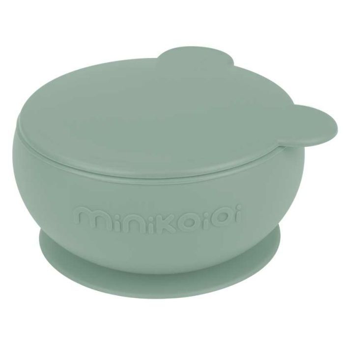 Тарелка детская MinikOiOi Bowly глубокая с крышкой на присоске River Green (101080007)