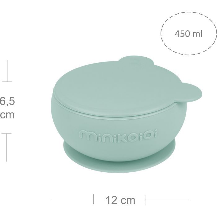Тарелка детская MinikOiOi Bowly глубокая с крышкой на присоске River Green (101080007) изображение 3