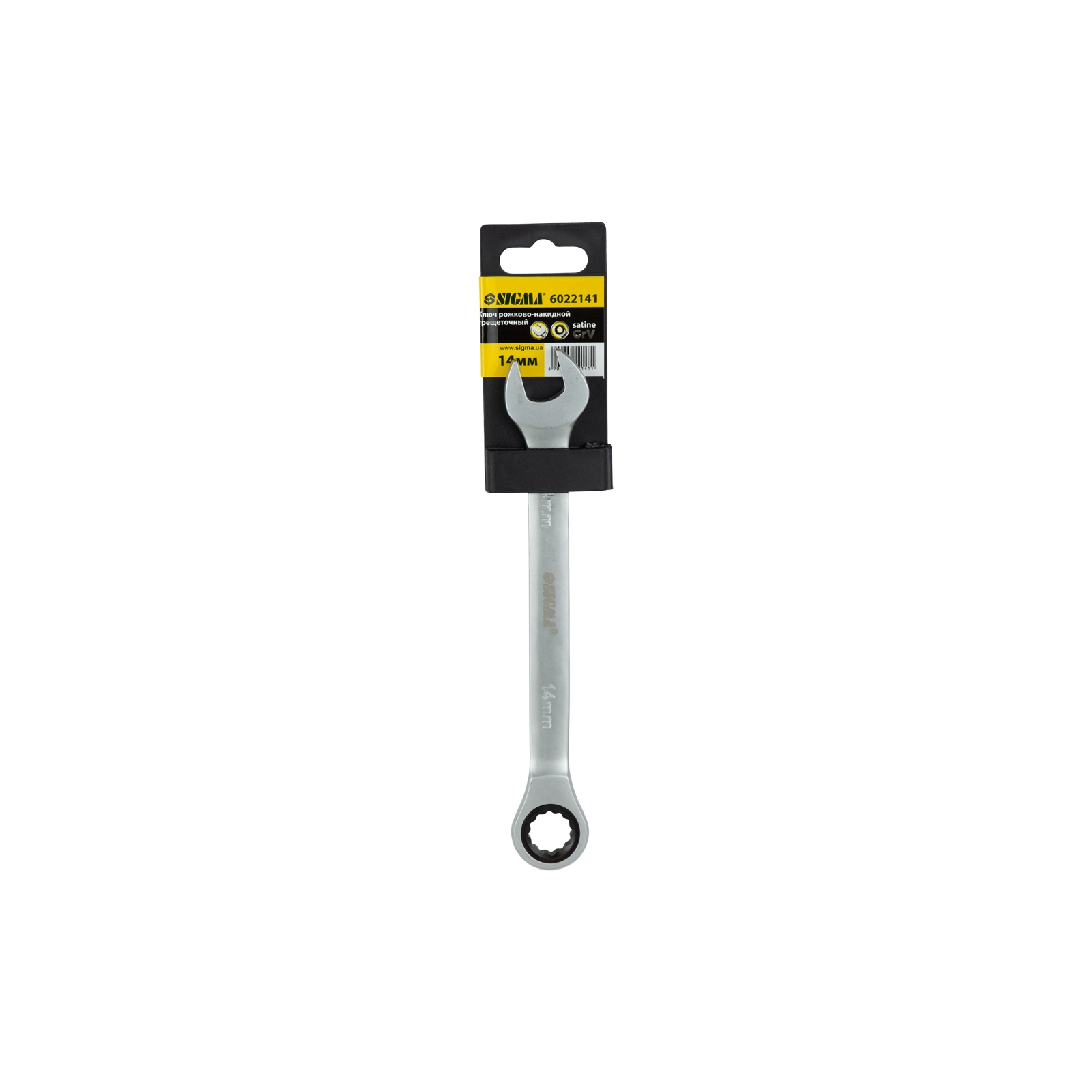 Ключ Sigma рожково-накидной с трещеткой 8мм CrV satine (6022081) изображение 6