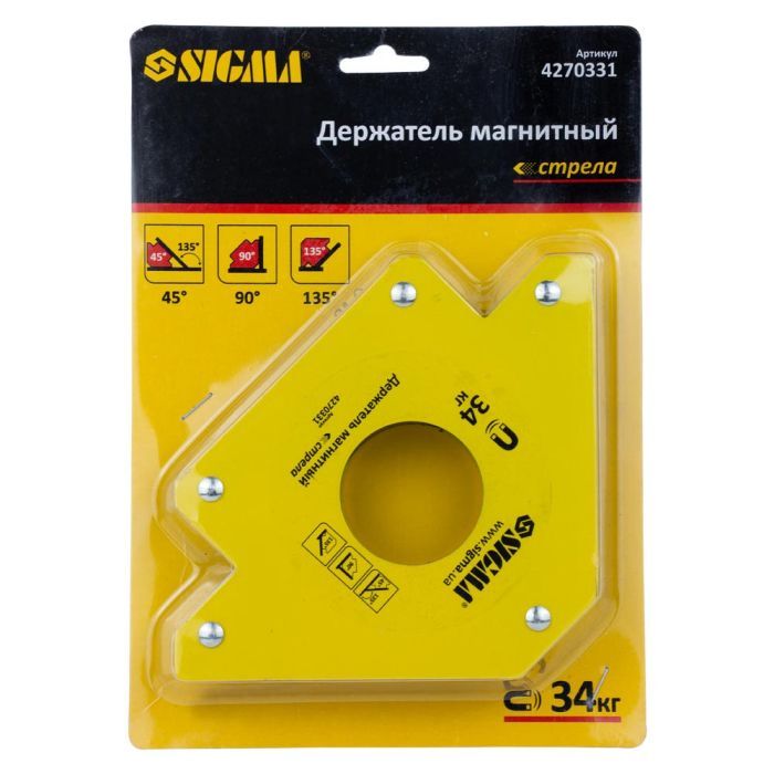 Магнит для сварки Sigma стрела 22кг 90x90 мм (45,90,135°) (4270321) изображение 5