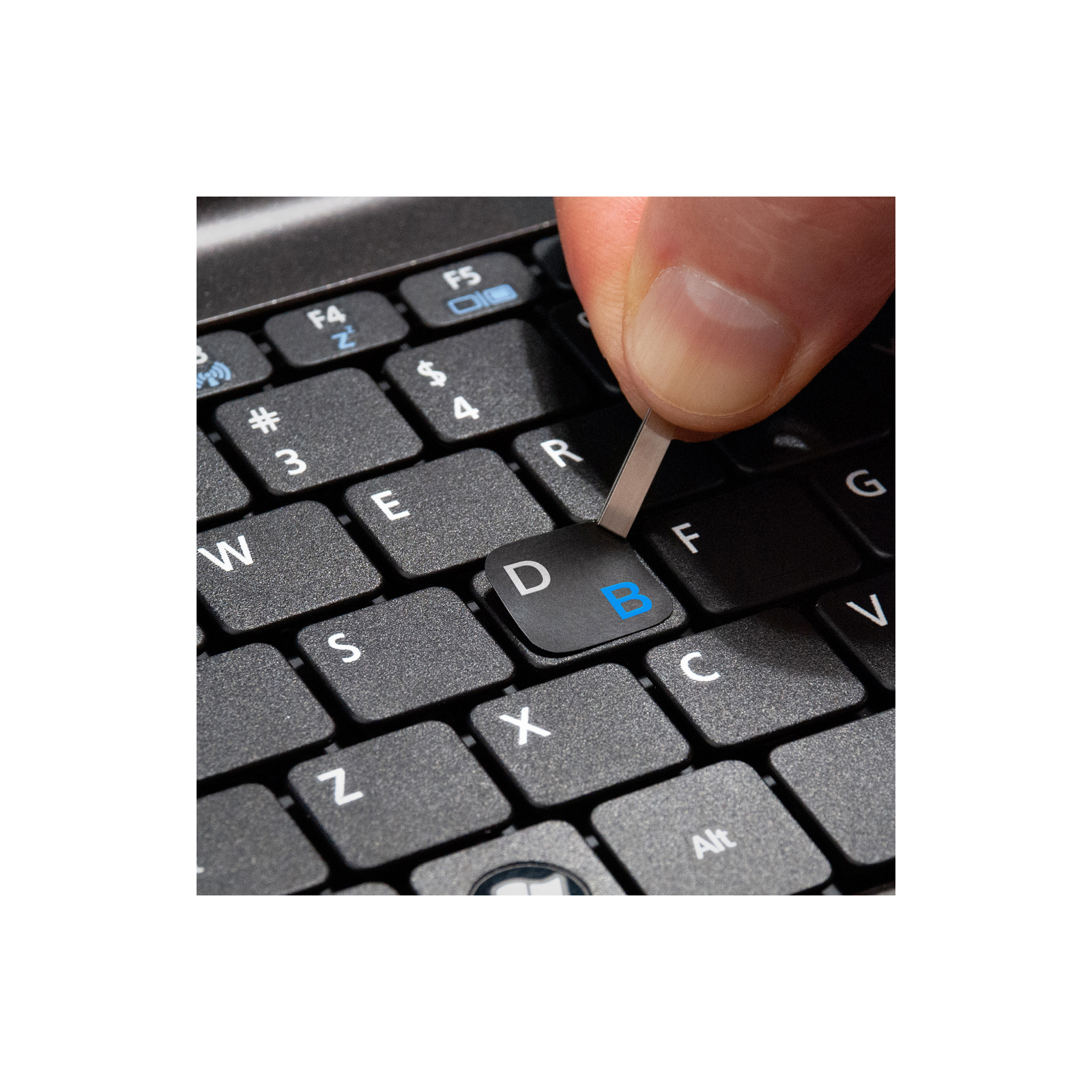 Наклейка на клавиатуру SampleZone непрозрачная чорная, бело-синяя (SZ-BK-BS) изображение 7