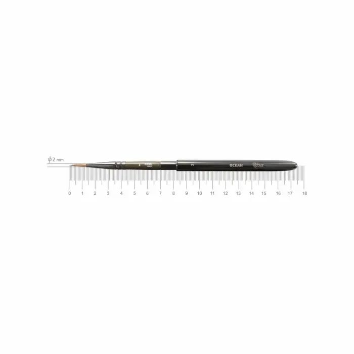 Пензлик для малювання Rosa Соболь круглий, TRAVEL BRUSH, OCEAN 168, № 6 (4823098516781)