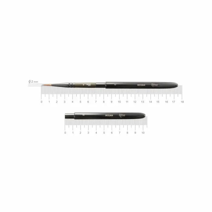 Пензлик для малювання Rosa Соболь круглий, TRAVEL BRUSH, OCEAN 168, № 6 (4823098516781) зображення 2