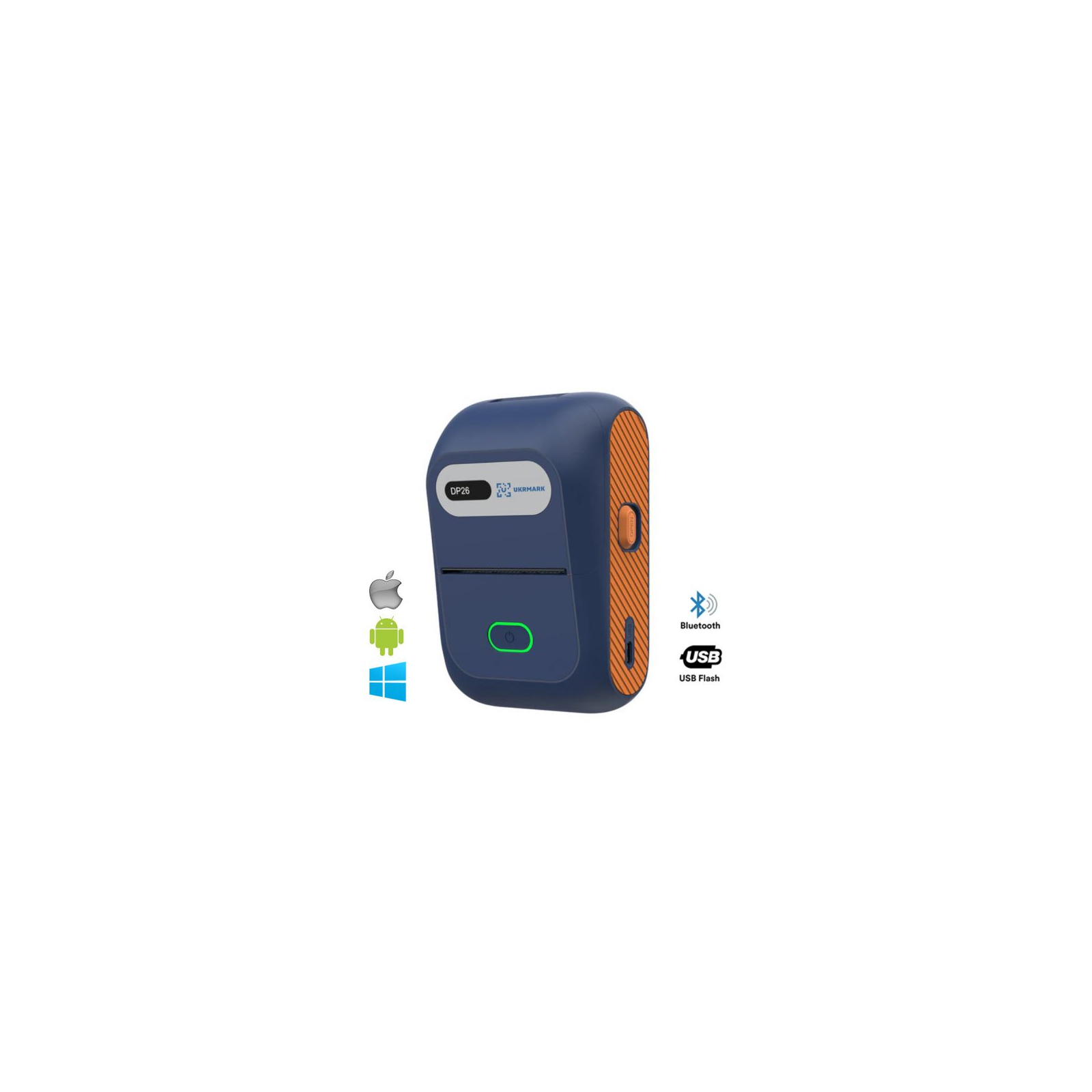 Принтер етикеток UKRMARK DP26BL bluetooth, USB, синій (900884)