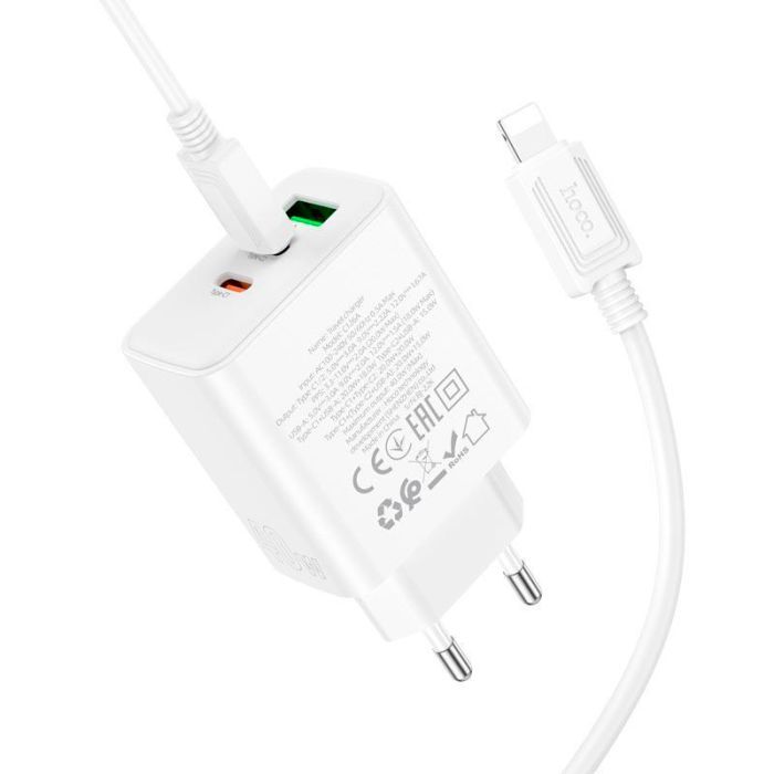 Зарядное устройство HOCO C126A Pure White (6931474798732) изображение 3