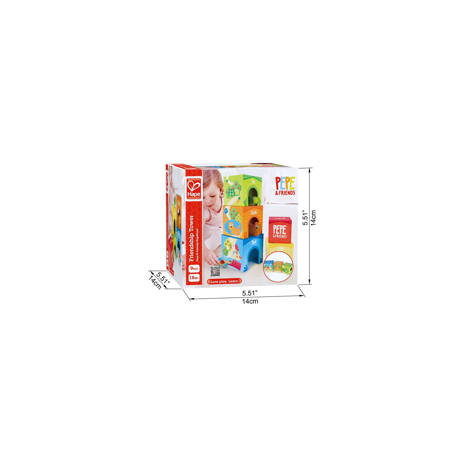 Развивающая игрушка Hape деревянные кубики Башня со зверьками (E0451) изображение 5