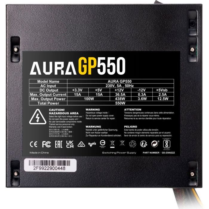 Блок питания Gamdias 550W AURA GP550 (4712960136984) изображение 3