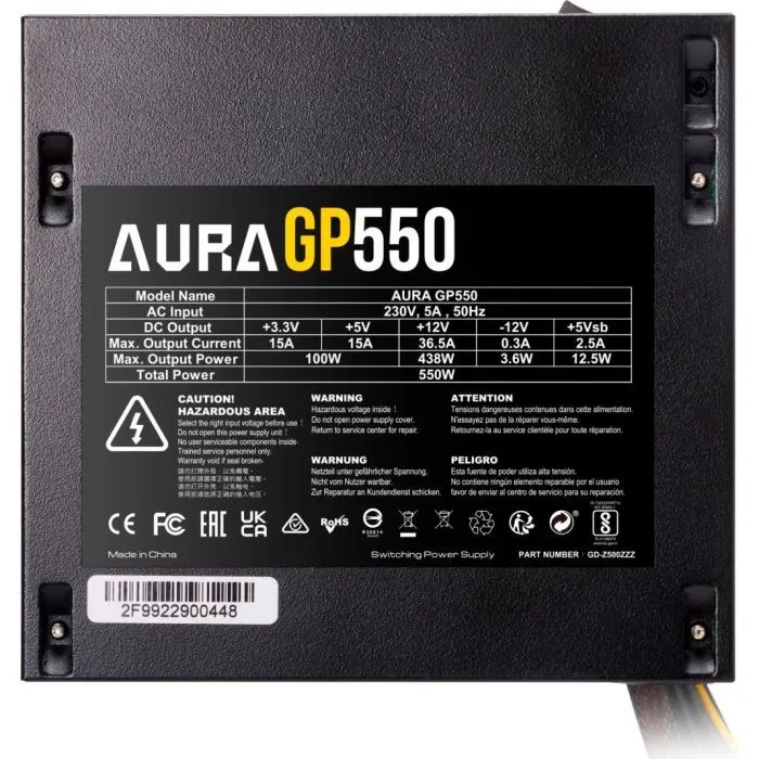Блок живлення Gamdias 550W AURA GP550 (4712960136984) зображення 3