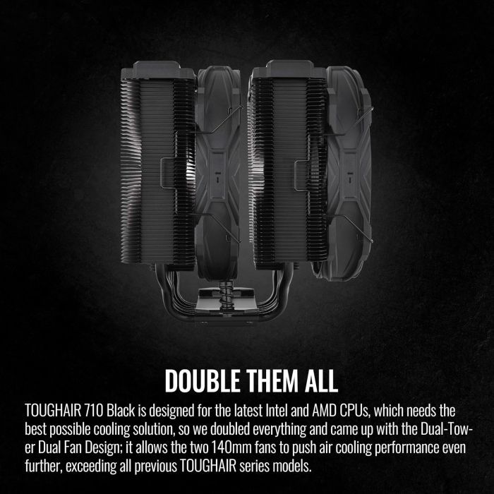 Кулер для процессора ThermalTake TOUGHAIR 710 Black (7 CL-P117-CA14BL-A) изображение 10
