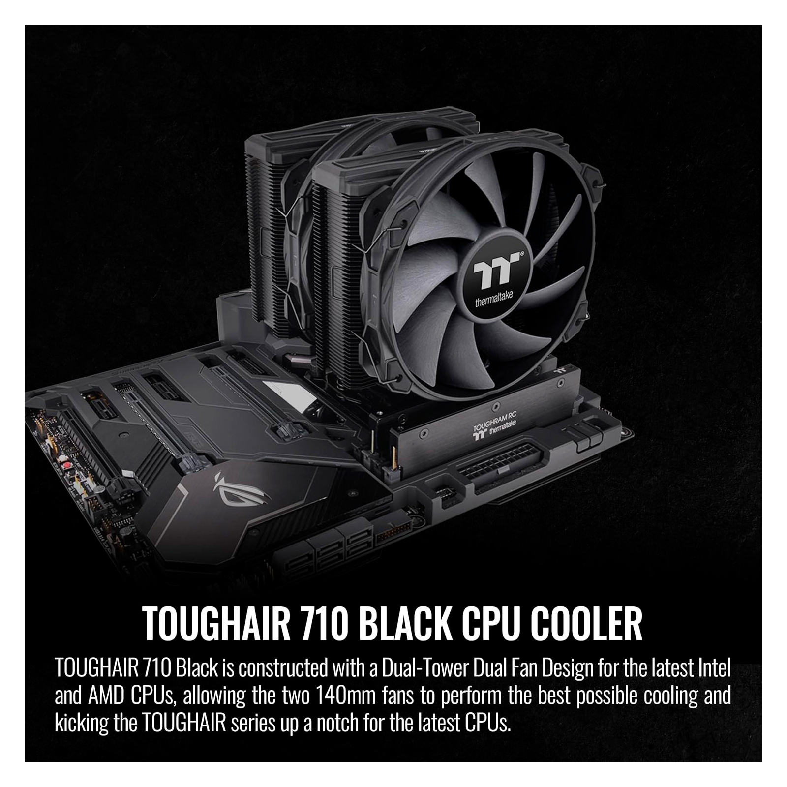 Кулер для процессора ThermalTake TOUGHAIR 710 Black (7 CL-P117-CA14BL-A) изображение 9