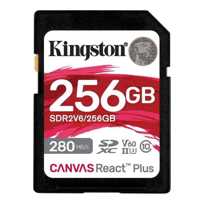 Карта памяти Kingston 256GB SDXC class 10 UHS-II U3 Canvas React Plus (SDR2V6/256GB)