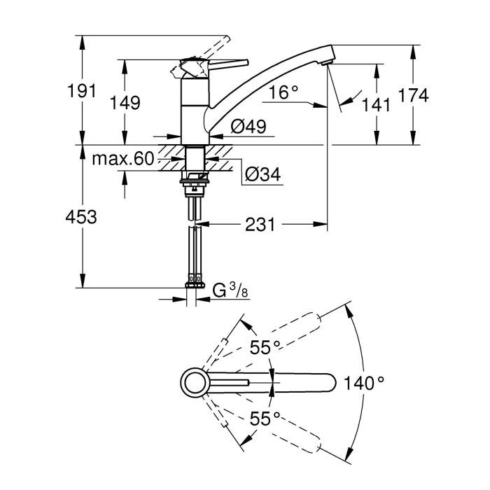 Смеситель Grohe BauClassic (30575000) изображение 6