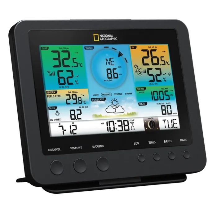 Метеостанція National Geographic WIFI Colour Weather Center 7-in-1 Sensor (9080600) (930585) зображення 2