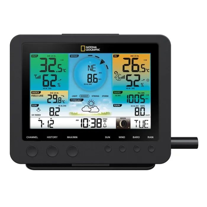 Метеостанція National Geographic WIFI Colour Weather Center 7-in-1 Sensor (9080600) (930585) зображення 3