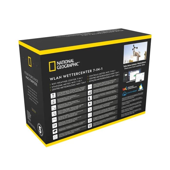 Метеостанція National Geographic WIFI Colour Weather Center 7-in-1 Sensor (9080600) (930585) зображення 7