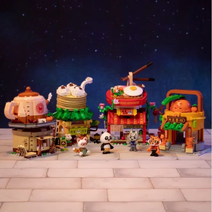 Конструктор Pantasy Kung Fu Panda Кунгфу Панда Мини Вид на улицу - Фруктовая лавка Тигрицы (86508) изображение 3