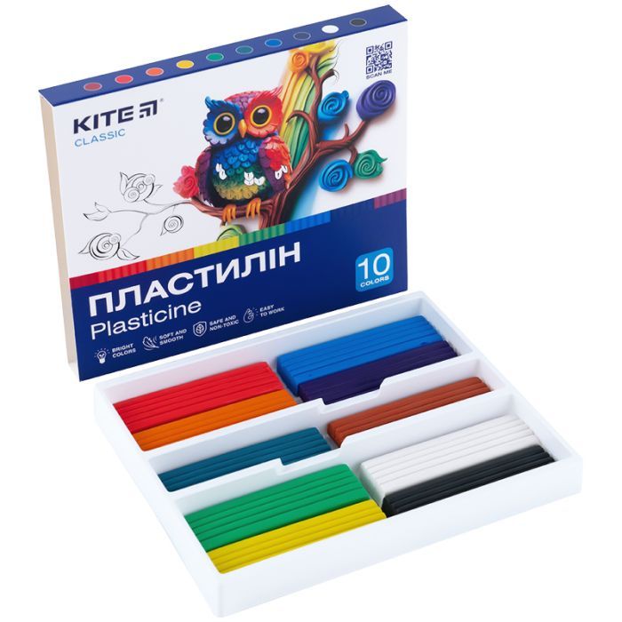 Пластилин Kite Classic 10 цветов, 200 г (K-084) изображение 5