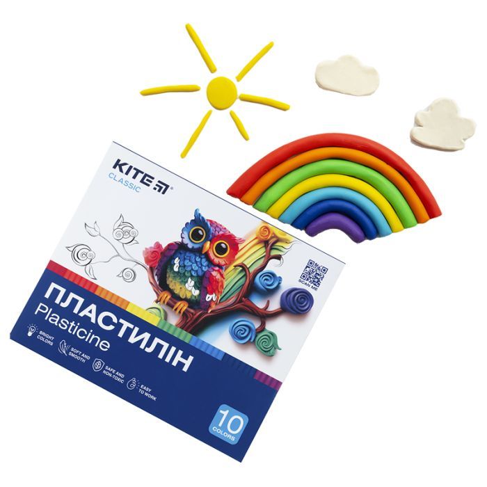 Пластилин Kite Classic 10 цветов, 200 г (K-084) изображение 6