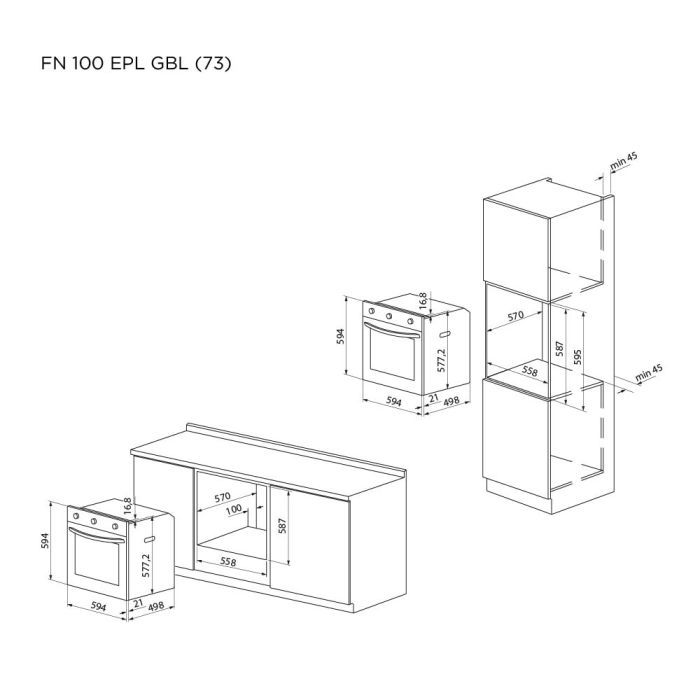 Духова шафа Pyramida FN 100 EPL GBL (73) зображення 11