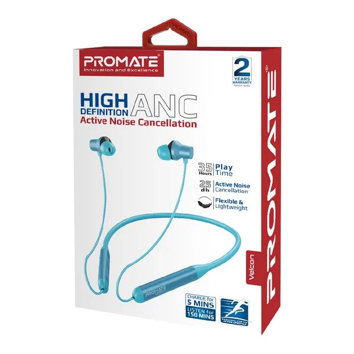 Наушники Promate ANC Velcon Blue (velcon.blue) изображение 2