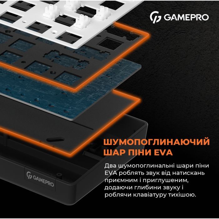 Клавиатура GamePro MK130R Hot-Swap Red Swich RGB USB UA Black (MK130R) изображение 8
