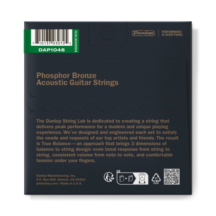 Струны для гитары Jim Dunlop Phosphor Bronze Acoustic Guitar Strings (10-48) (DAP1048) изображение 2