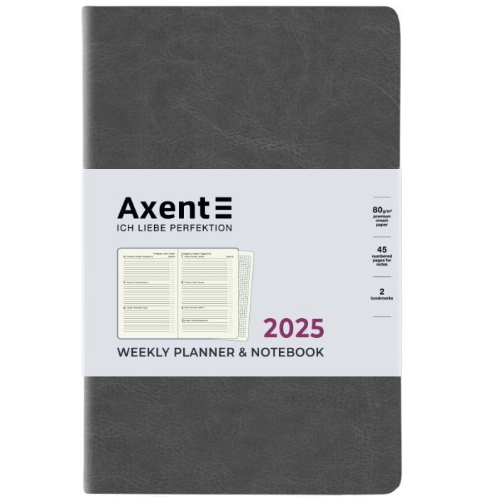 Еженедельник Axent датированный 2025 Partner City Soft 125х195 мм, серый (8521-25-06-A) изображение 8