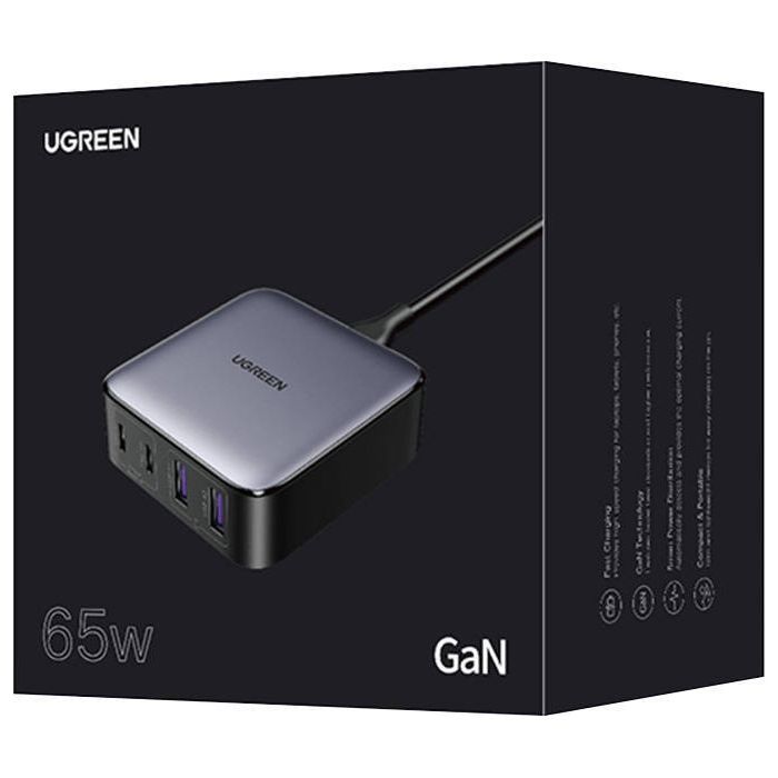 Зарядное устройство Ugreen 4xUSB 65W (2хUSB-C+2xUSB-A) Gan CD327 (90747) изображение 5