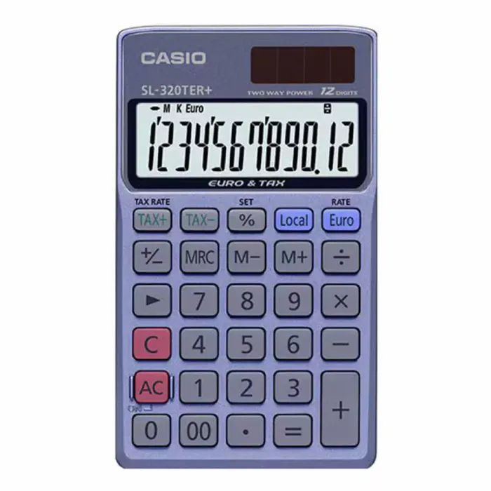 Калькулятор Casio SL-320TER+-WA-EP, голубой (CALC-CAS-SL-320TER)