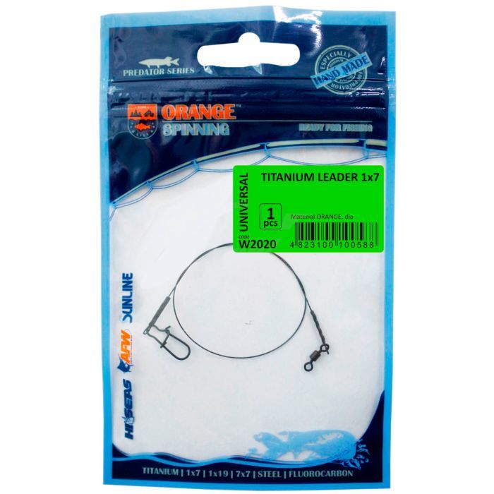 Поводок Ukrspin Orange Spinning титан 1x7 12см 3кг(6lb)/0.24мм (1590.02.74)