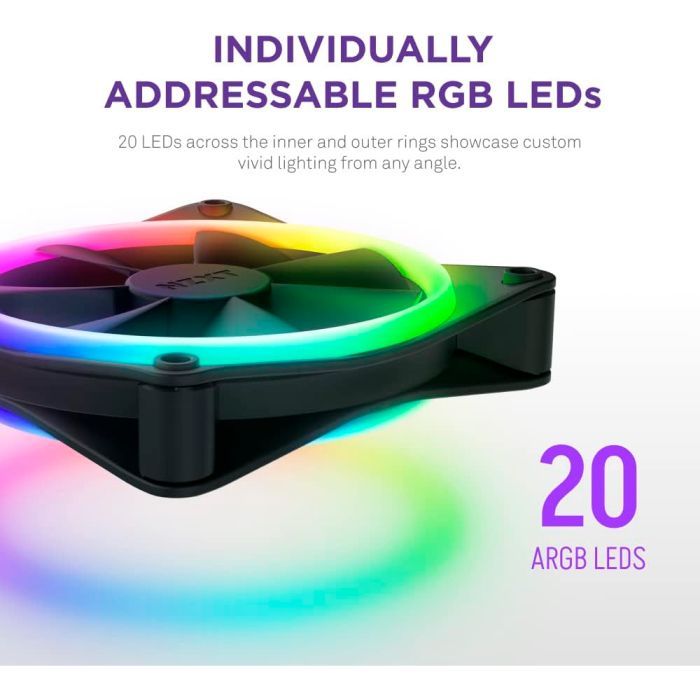Кулер для корпуса NZXT F120RGB Duo - 120mm Dual- (RF-D12SF-B1) изображение 7