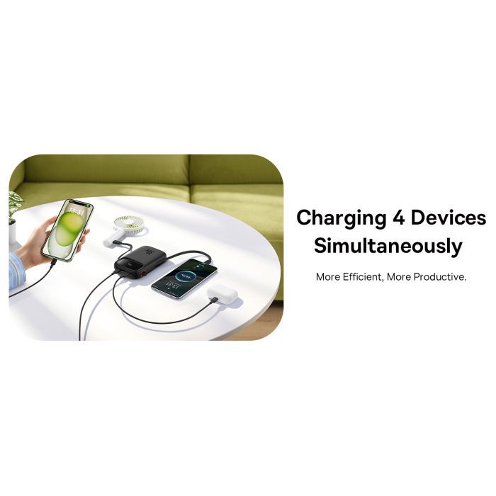 Батарея универсальная Baseus QPow2 20000mAh 30W, with 2*Type-C Cable, White (P10055009213-00) изображение 12