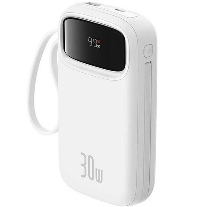 Батарея универсальная Baseus QPow2 20000mAh 30W, with 2*Type-C Cable, White (P10055009213-00) изображение 4
