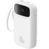 Батарея универсальная Baseus QPow2 20000mAh 30W, with 2*Type-C Cable, White (P10055009213-00) изображение 4