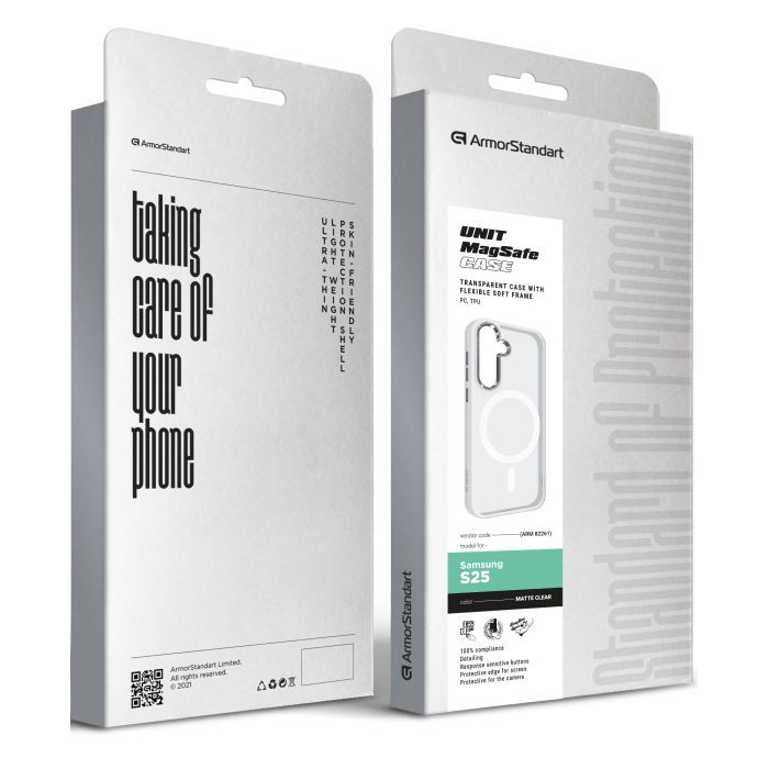 Чехол для мобильного телефона Armorstandart Unit MagSafe Samsung S25 Matte Clear Silver (ARM82261) изображение 6