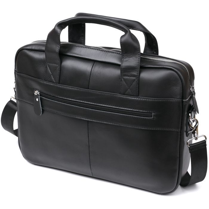 Сумка Vintage Кожаная Черная (20680) изображение 2