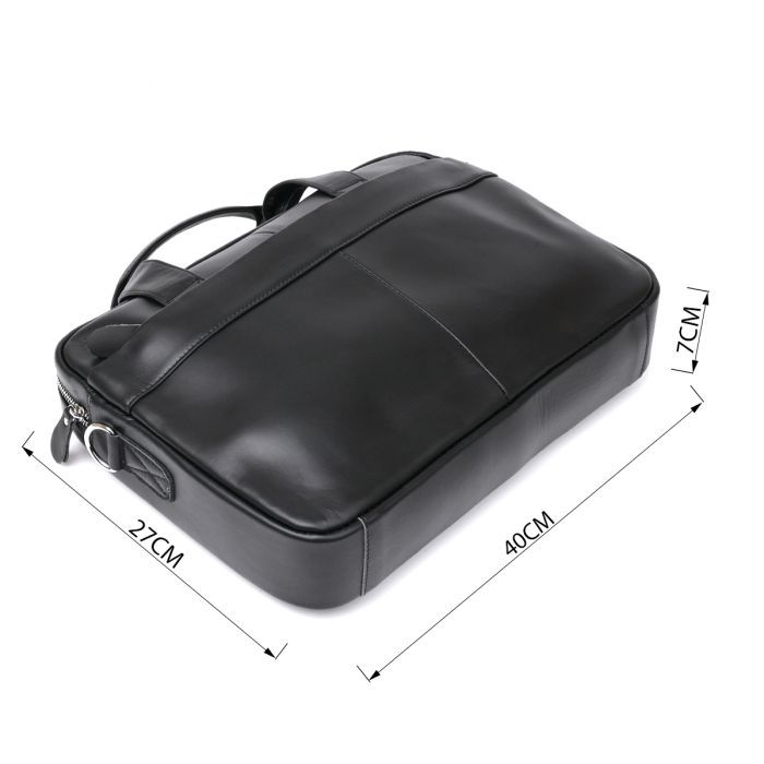 Сумка Vintage Кожаная Черная (20680) изображение 3