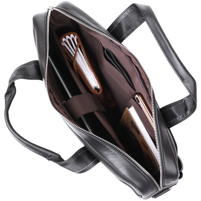 Сумка Vintage Кожаная Черная (20680) изображение 6