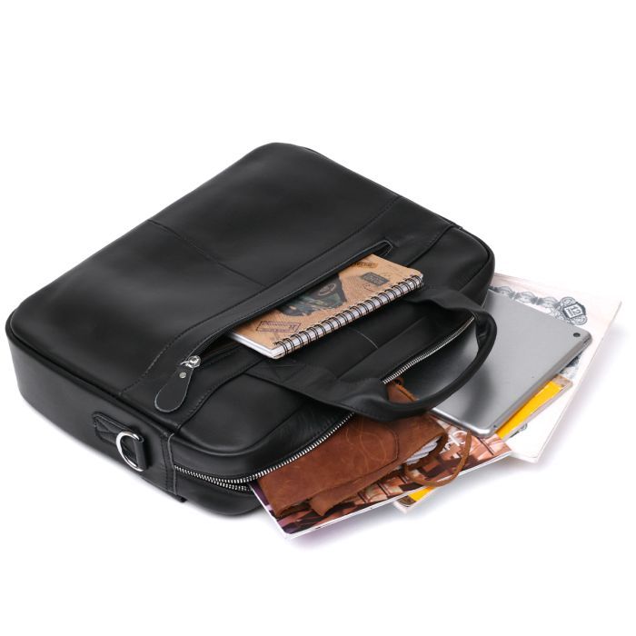 Сумка Vintage Кожаная Черная (20680) изображение 7