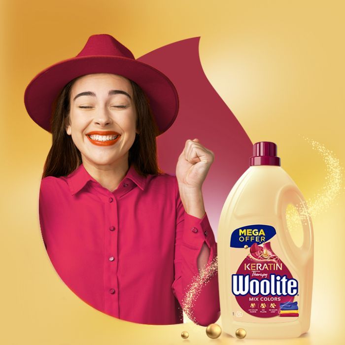 Гель для стирки Woolite Для цветных тканей С кератином 3.6 л (5900627090512) изображение 2