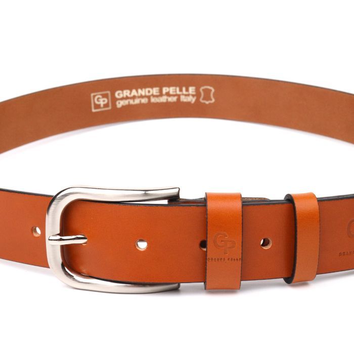 Ремень Grande Pelle Из натуральной кожи Рыжий (21472) изображение 6