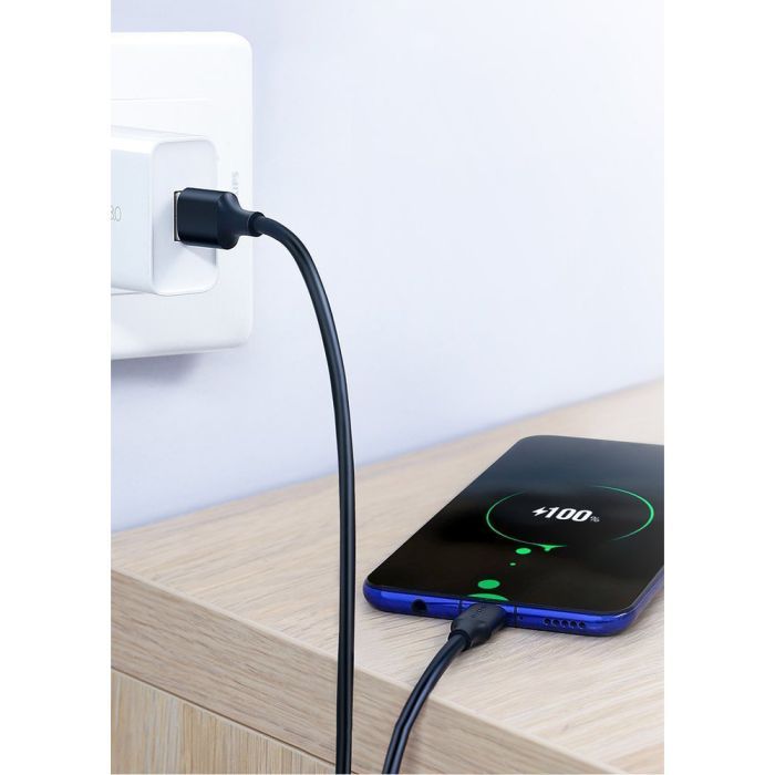 Дата кабель USB 2.0 AM to USB-C 0.5m 3.0A (18W) Nickel Plating US287 Black Ugreen (60115) зображення 3